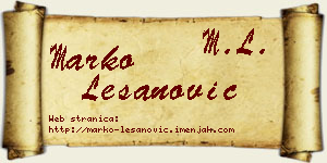 Marko Lešanović vizit kartica